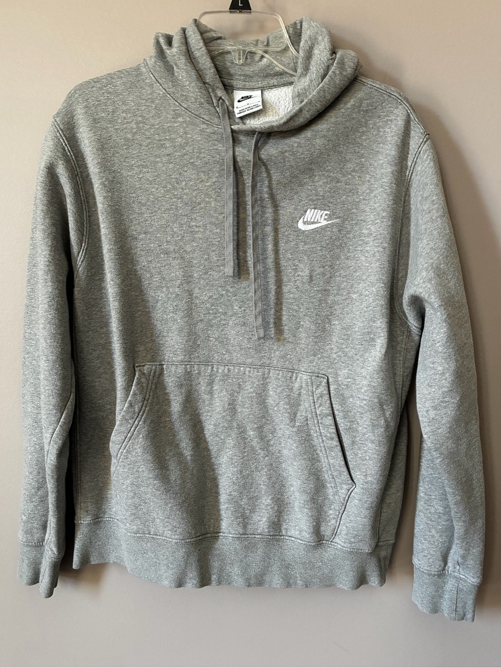 Nike Gray Cowl Neck Pullover Hoodie Sweatshirt Size M